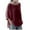 Wine, variant on ZKCCNUK WomenSolid Three Quarter Sleeve Cotton Tops Blouse T-shirt Summer Plus Size Tops 2025
