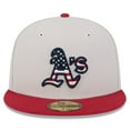 thumbnail image 2 of Men's New Era Khaki/Red Athletics 2024 Fourth of July 59FIFTY Fitted Hat, 2 of 6