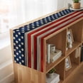 thumbnail image 6 of American Flag Table Runner, Vintage USA Flag Wooden Washable Cotton Linen Table Runners 60 Inches Long, Dresser Scarf Runner for Coffee/TV Stands/Kitchen/Cabinets 13''x60'', 6 of 9