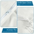 thumbnail image 5 of 800 TC 100% Egyptian Cotton Premium Duvet set Zipper Closur Ultra Soft Durable and Fade Resistant Color White Stripe size Twin/Twin Xl, 5 of 5