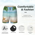 thumbnail image 5 of Sigee Starfish in Beach Print Mens Swim Trunks with Compression Liner Quick Dry Swim Stretch Beach Shorts with Pockets,S-3XL, 5 of 7