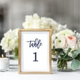 thumbnail image 6 of Tumbalina Navy Wedding Table Numbers (Color Options Available), 4x6 Modern Calligraphy Foil Design, Double Sided, Numbers 1-25 (Navy), 6 of 7