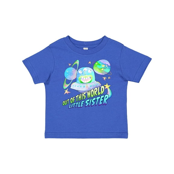 Inktastic Out of This World Little Sister Cute Alien in Outer Space Girls Baby T-Shirt