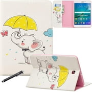 Galaxy Tab S2 9.7 Case, Newshine PU Leather Folio Wallet Stand Cover for Samsung Galaxy Tab S2 Tablet (9.7 Inch, SM-T810 T815 T813) - Playing Elephant