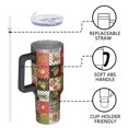 thumbnail image 4 of 40oz Pioneer Flower Floral Print Pattern Insulated Tumbler with Handle, BPA-Free Leak Proof Lid and Straws, Double Wall Vacuum, Hot 12h/Cold 34h, 4 of 6