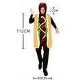 thumbnail image 2 of FYEGRE Unisex Adult Hot Dog Character Jumpsuit Full Body Party Theme Dress Up Outfit Orange One Size, 2 of 4