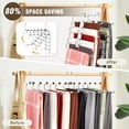 thumbnail image 2 of MIOCLYD Space Saving 6 Tier Pant Hangers, 2-Pack Closet Organizer and Pants Rack with 360° Swivel Hook – Anti-Slip Stainless Steel Leggings and Scarf Holder, White, 2 of 7
