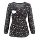 thumbnail image 2 of Camisas de Maternidad Para Damas Blusas Lactancia Flores de Moda Estampado de Hojas Manga Larga Vestir Top Odeerbi  ODB123428, 2 of 4