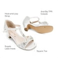 thumbnail image 2 of BURUDANI Girls Dress Sandals with Ankle Strap T-Strap Low Heel Pumps for Little & Big Kids, 2 of 7