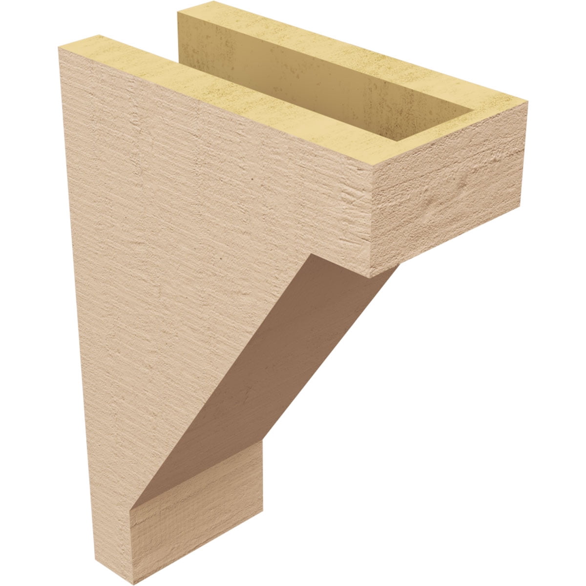4"W x 8"D x 12"H Classic Burlington Rough Cedar Woodgrain TimberThane Corbel, Primed Tan