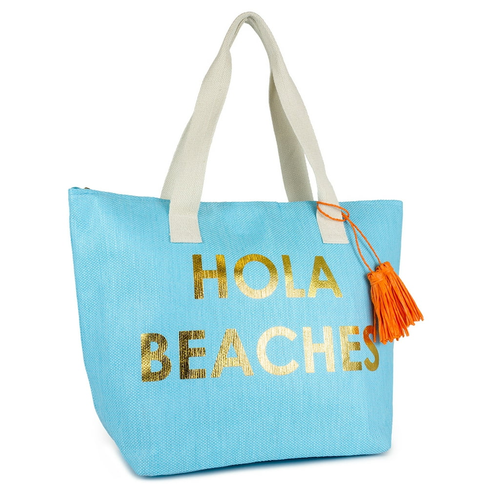 Magid WOMEN'S INSULATED HOLA BEACHES TURQUOISE BEACH TOTE BAG WITH