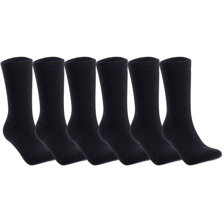 

Lian LifeStyle Women s 6 Pairs Perfect Fit Cozy Cute And Comfortable Wool Crew Socks With Wide Range Colors HR1802 Size 6-9 Black