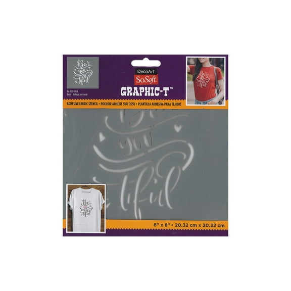 Decoart SoSoft Fabric Stencil 8x8" Be-YOU-tiful