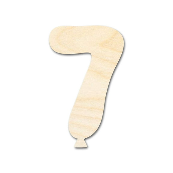 Unfinished Wood Balloon Number 7 Shape 20" / 1/4"