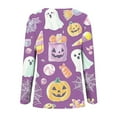 thumbnail image 4 of Bzhegqhd Women's Halloween Printed T-Shirts Long Sleeve Round Neck Loose Fit Casual Fall Graphic Tee Cotton Comfort Top, 4 of 4