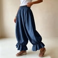 thumbnail image 6 of Women's Boho Harem Pants Casual Smocked High Waist Baggy Trousers with Ruffled Hem Loose Yoga Hippie Flowy Pants for Summer Vacation Lounge and Flattering Everyday Wear, 6 of 6