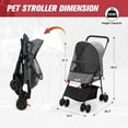 thumbnail image 3 of Demi Bonn 4 Wheels Pet Stroller, Foldable Puppy Cage Jogger Stroller with Sun Cover, Storage Basket, Breathable and Visible Mesh for Small Pets up to 22 lbs, Gray, 3 of 10