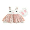 thumbnail image 1 of Robe de Pâques pour Bébé Fille, Nourrisson et Tout-Petit, Imprimé Floral Bunny Tutu, Robes de Fête, Violet, 2-3 Ans, 1 of 9