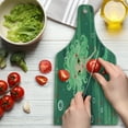thumbnail image 3 of Underwater Cutting Board, Mermaid Cartoon Water Bubbles and Starfish Curly Fictional Print, Decorative Tempered Glass Cutting and Serving Board, Wine Bottle Shape, Green, by Ambesonne, 3 of 5