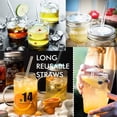 thumbnail image 6 of Casewin Clear Reusable Glass Straws | Durable Drinking Straws for Smoothies, Cocktails, Milkshakes & Cold Drinks | 2 Straight + 2 Bent with 2 Cleaning Brushes, 6 of 9