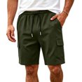 thumbnail image 4 of Mens Cargo Shorts Multi-Pockets Elastic Drawsrting Waist Outdoor Hiking Fihsing Short Pants Dad Gifts, 4 of 8