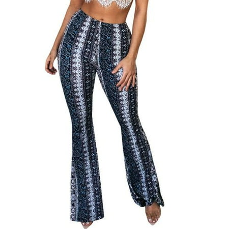 Fancyleo Women  Flare Leggings Long Wide Leg Pants Slim Bell Bottoms Vintage Disco Yoga