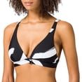 thumbnail image 1 of Womens Longline Triangle Bikini Top Swimsuit with Ring Front Detail, 1 of 6
