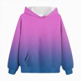 thumbnail image 4 of Staki Cute Hoodies for Teen Girls Trendy Oversized Hooded Sweatshirts Tween Girl Gradient Preppy Clothes 1-14Y(Purple,11-12 Years), 4 of 5