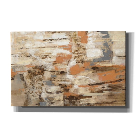 Epic Graffiti 'Copper and Wood' by Silvia Vassileva, Canvas Wall Art, 40"x26"