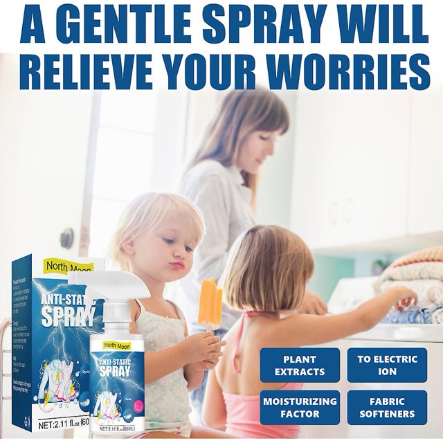 NEW Anti-static Spray Non-hazardous Anti-static Spray Safety Static Remover For Clothes Hair 60ml