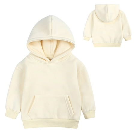

FZM Christmas Toddler Boys Girls Pullover Sweatshirt Children Solid Plus Babies Hooded Color Top Coat Girls Tops