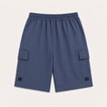 thumbnail image 2 of Men’s Cargo Shorts, 100% Polyester Elastic Waist Drawstring Shorts with Multi Pockets, Loose Fit Knee Length Casual Shorts for Summer Travel Outdoor Wear, 2 of 7