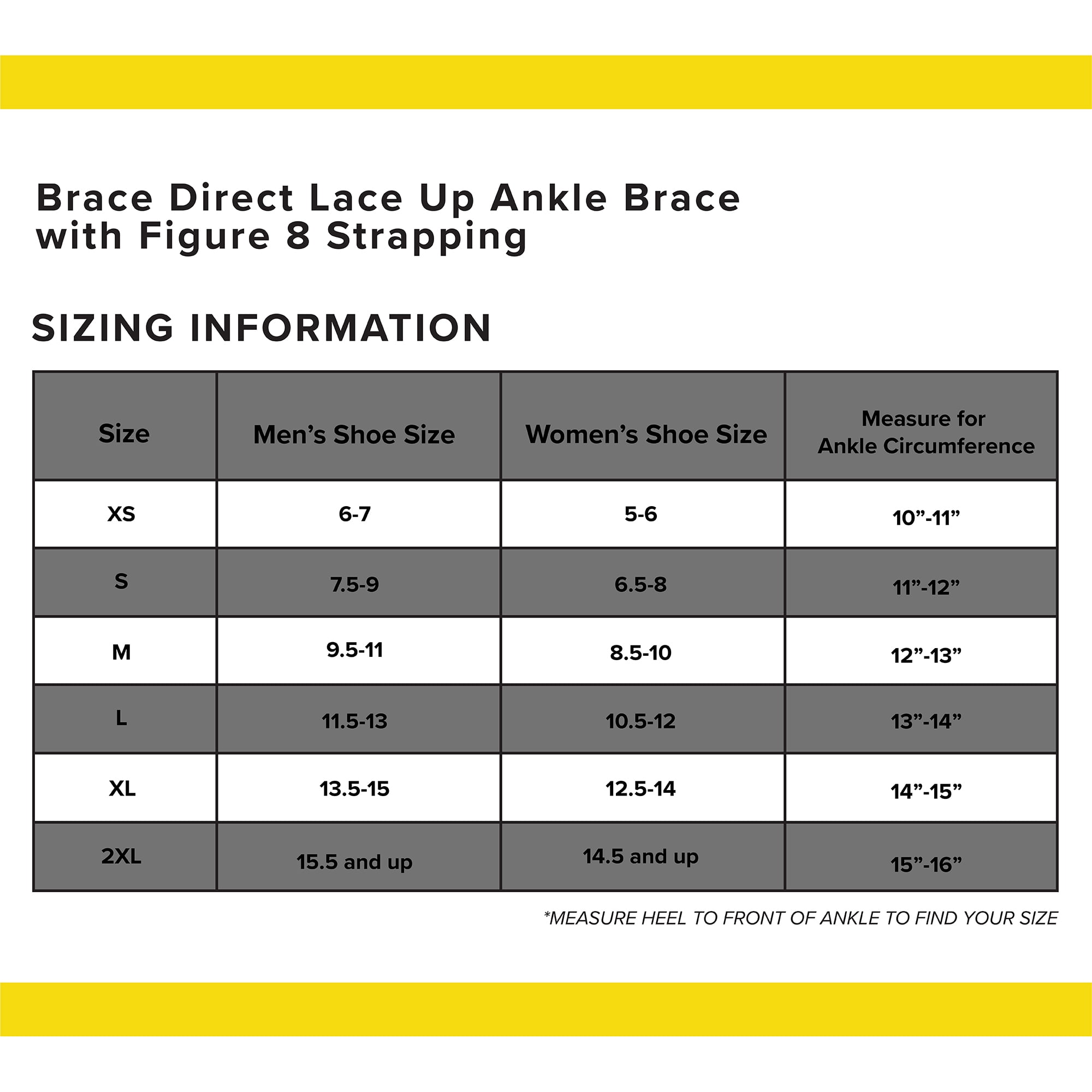 Brace Direct Easy Lace Up Figure 8 Strapping Ankle Brace - Quick-Adjust Ankle Support for Sports & Recovery