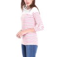 thumbnail image 4 of CamiseDe ManLarPaMujer bloque de colorrayas triple color simple Roclaro S, 4 of 6