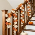 thumbnail image 4 of uvwlwu Decorative White Pumpkin Vine With Maple Leaves For Autumn Home Weddings Events And Seasonal Arrangements(Beige), 4 of 6