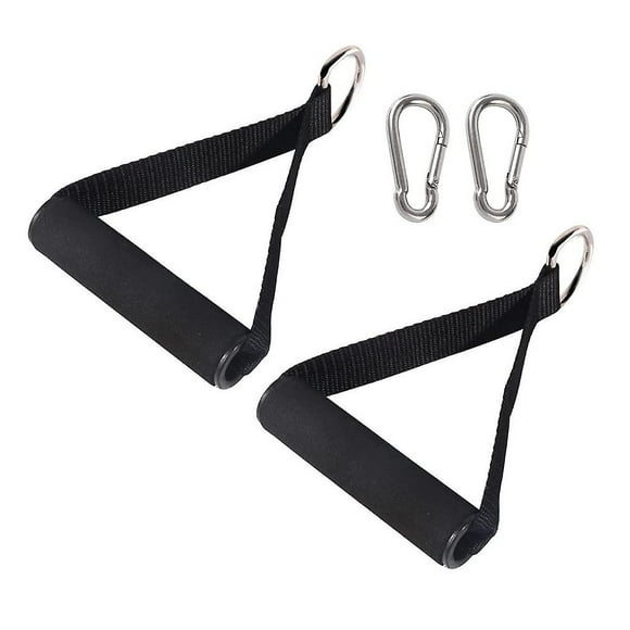 Slim Panda Resistance Band Handle Heavy Duty Cable Machine Attachment, Strong Nylon Strap And Seamless Steel D-ring For Fitness Exercise Gym Pilates Y