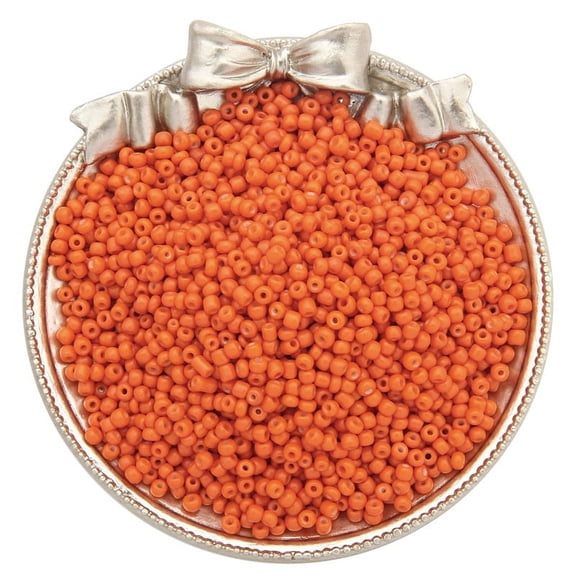 ERDOUY 2000-Piece 2mm Glass Seed Beads Bulk Set, Mini Pony Spacer Beads for DIY Bracelets, Wristbands & Handmade Jewelry Craft Projects, Orange