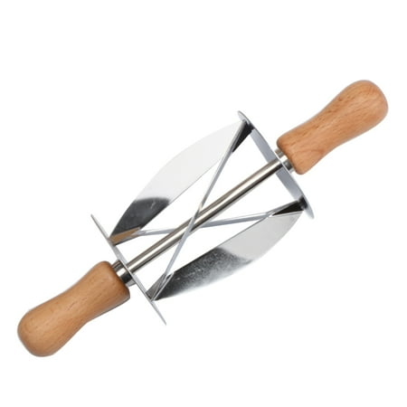 

Stainless Steel Rolling Cutter Baking Croissant Dough Pastry Bread Wheel Tool Multi-color 430 Stainless Steel Wood