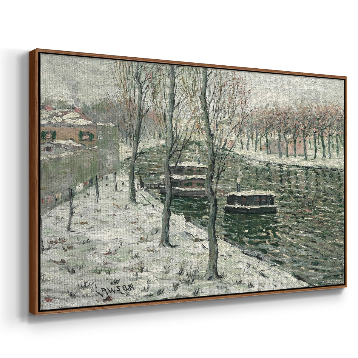 Vintage Landscape-CLXVI By Wexford Home Framed in Walnut Wood Gallery Wrapped Canvas 25 in. x 37 in.