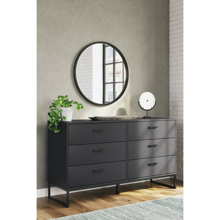 Signature Design by Ashley Matte Black 6 Drawer Dresser, Modern Bedroom  Furniture - Walmart.com
