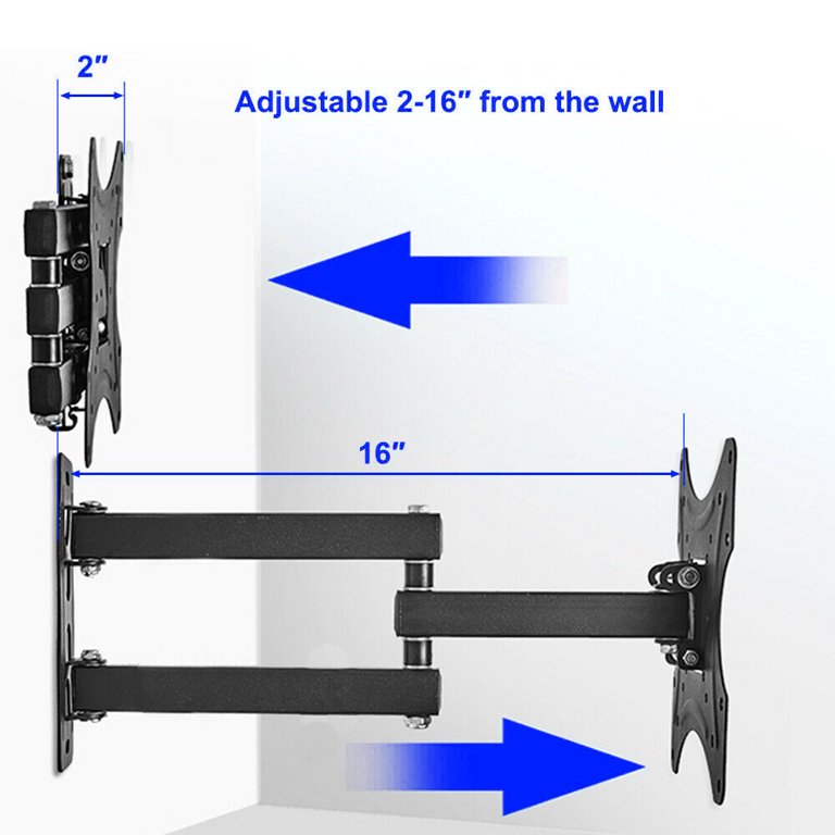 Full Motion TV Wall Mount Bracket With 10° Tilt - Fits 32" To 55" Screens, 88 Lbs