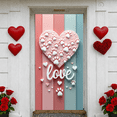 thumbnail image 5 of Pink Blue Striped Love Banner Heart Shaped Pet Backdrop White Paw Prints Romantic Valentine Background for Valentine's Day Anniversary Romantic Date, 5 of 9