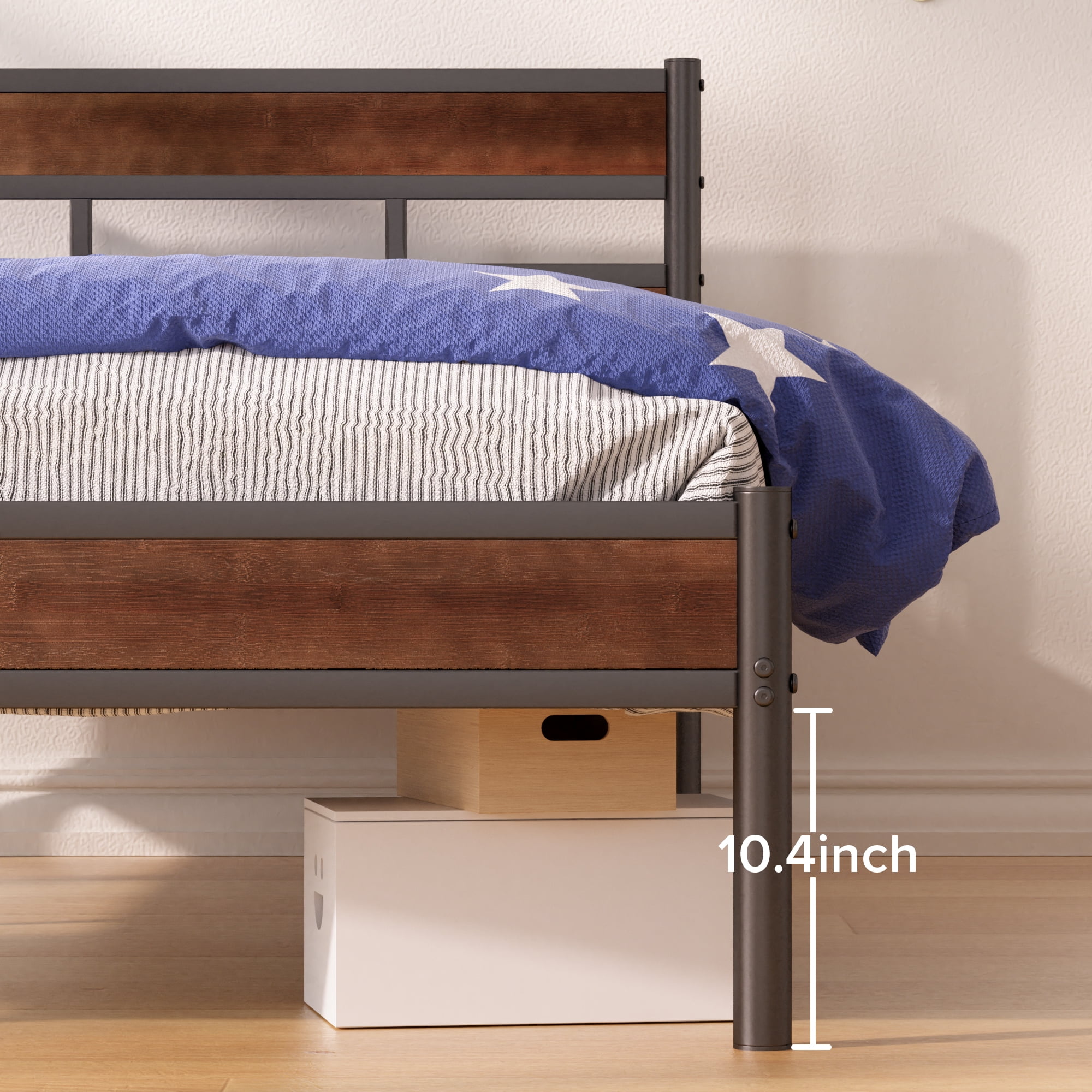 Zinus 39" Roman Bamboo and Metal Platform Bed Frame, Twin