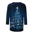 thumbnail image 4 of LEKWK Holiday Blouses for Women Dressy Christmas Xmas Tree Crew Neck 3/4 Sleeve Tops Snowman Shirt Women Christmas Snowflake Shirts for Women Christmas, 4 of 5