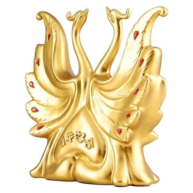 Estatua de cisne moderna, escultura de animal para estantería, escritorio de oficina y sala de estar. Dorado