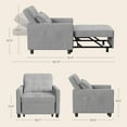 thumbnail image 5 of AIHO 3-in-1 Sleeper Chair, Convertible Sofa Bed for Small Spaces, Perfect as Guest Bed & Daily Chill Spot - Easy Fold, Light Gray Linen, 5 of 10