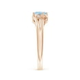 thumbnail image 3 of ANGARA Natural Aquamarine and Diamond Split Shank Ring in 14K Rose Gold for Women (Size-6x4mm) | March Birthstone, Birthday, Anniversary, Jewelry Gift for Women | Natural Aquamarine Ring, 3 of 9