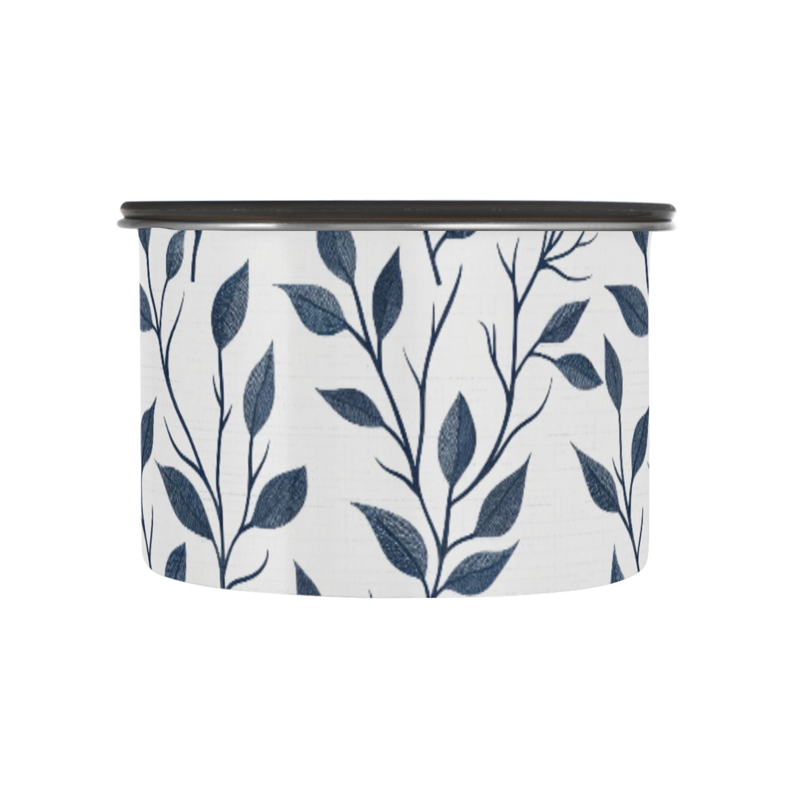 Blue Branch Leaves Airtight Coffee Bean Canister 30oz Food Storage Containers with Lids For Gournd, Tea, Sugar, Flour, Rice, Cereal, Candy Cookie Jar