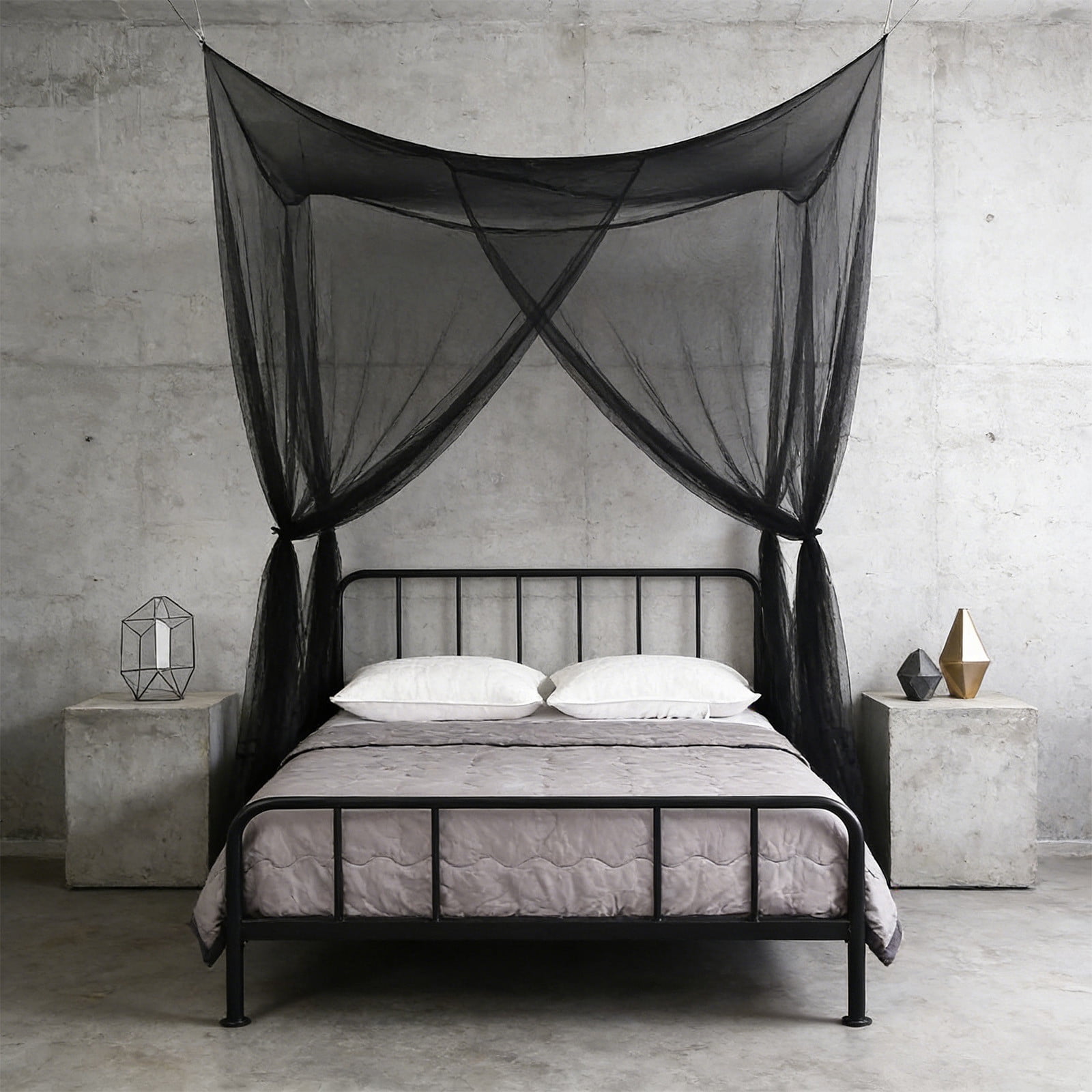 Four-Sided Mosquito Net,Indoor Outdoor Bed Net,Mesh Bed Cover,Twin Size Mosquito Net,Breathable Sleep Net,Home Protection,Easy Install Mosquito Curtain,Bed Canopy Net,Anti-Insect Net
