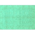 thumbnail image 1 of Ahgly Company Machine Washable Indoor Rectangle Abstract Turquoise Blue Modern Area Rugs, 2' x 5', 1 of 4